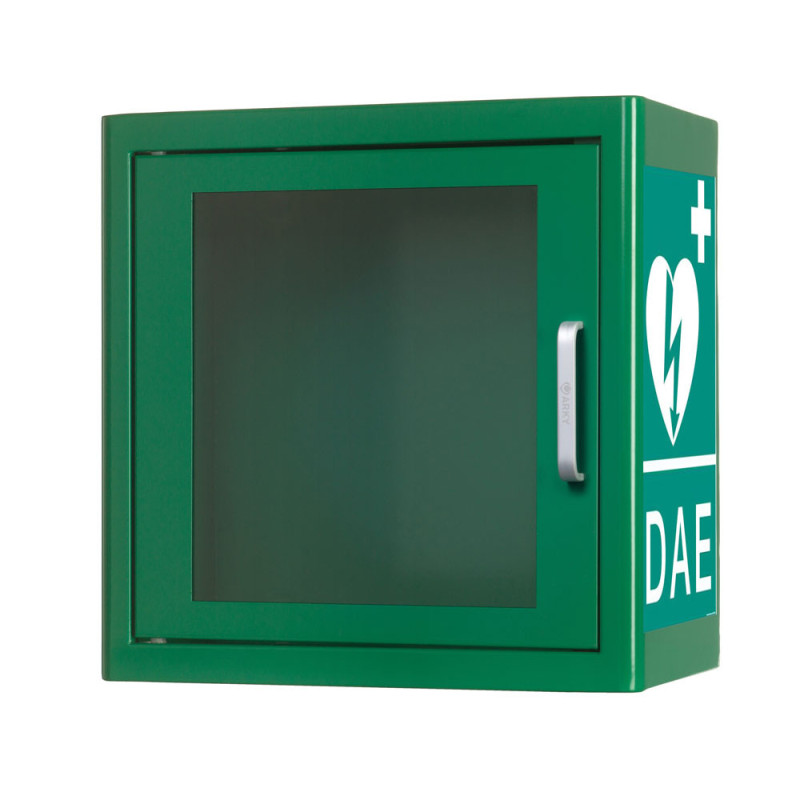 Armoire Métal Intérieure pour DAE - Blanc ou Vert - Acier - 380 x 380 x 200 mm