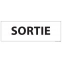 Signalisation d'information "SORTIE" - 210 x 75 mm fond blanc
