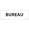 Signalisation d'information "BUREAU" blanc ou gris , vinyle ou PVC 210 x 75 mm fond blanc