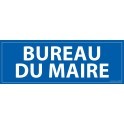 Signalétique information "BUREAU DU MAIRE" fond bleu 210 x 75 mm
