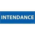 Signalétique information "INTENDANCE" fond bleu 210 x 75 mm