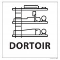 Signalétique information "DORTOIR" fond blanc 250 x 250 mm
