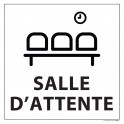 Signalétique information "SALLE D'ATTENTE" fond blanc 250 x 250 mm