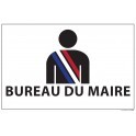 Signalétique information "BUREAU DU MAIRE+ symbole" fond blanc 300 x 200 mm