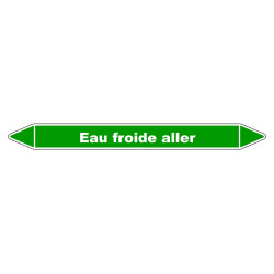 Marqueur de Tuyauterie - Eau froide aller - NFX 08-105 - Vinyle Laminé