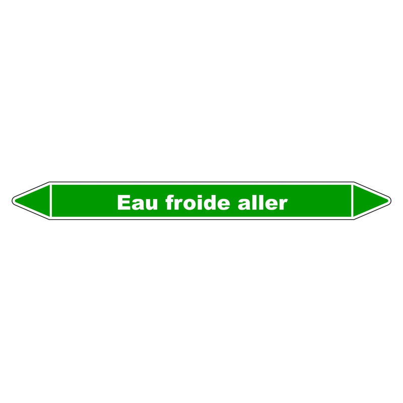 Marqueur de Tuyauterie - Eau froide aller - NFX 08-105 - Vinyle Laminé