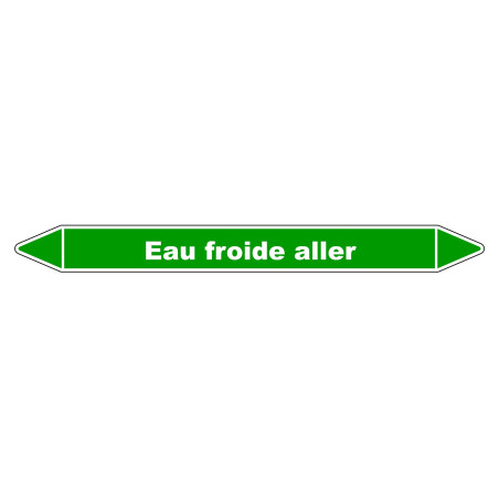 Marqueur de Tuyauterie - Eau froide aller - NFX 08-105 - Vinyle Laminé