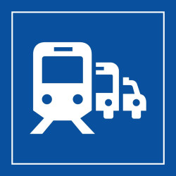 Panneau d'information - Pôle de correspondance ou gare routière - ISO 7001 - Gravoply
