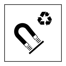 Panneau d'information - Recyclage acier magnétique - Code ISO 7001 - PI PF 064