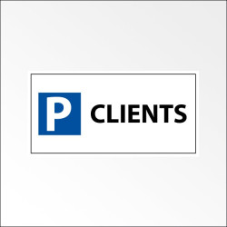 Panneau de parking en aluminium "P CLIENTS"