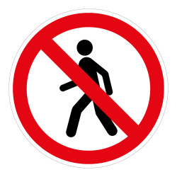 Panneau rond - Interdit Piétons - P004 - Diamètre 200 mm