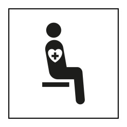 Panneau d'information - Siège prioritaire aux personnes souffrant de troubles graves - Code ISO 7001 - Gravoply