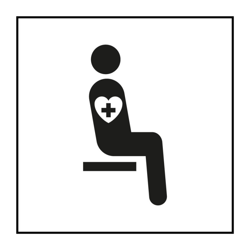 Panneau d'information - Siège prioritaire aux personnes souffrant de troubles graves - Code ISO 7001 - Gravoply