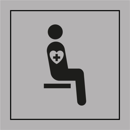 Panneau d'information - Siège prioritaire aux personnes souffrant de troubles graves - Code ISO 7001 - Gravoply