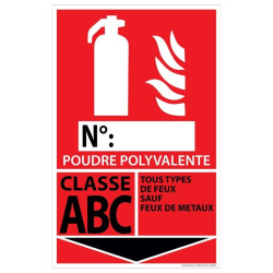 Panneau - Signalétique Extincteur Feux ABC - 160x250mm