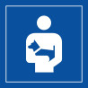 Panneau d'information - Porter les chiens - Code ISO 7001 - Gravoply