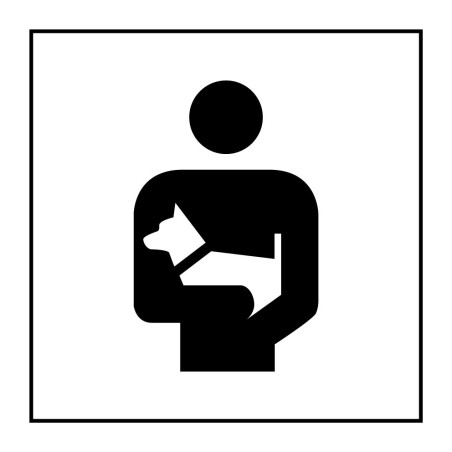 Panneau d'information - Porter les chiens - Code ISO 7001 - Gravoply