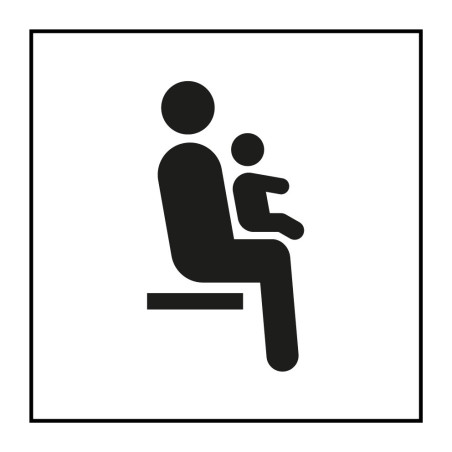 Panneau d'information - Siège prioritaire pour personnes avec enfant en bas âge - ISO 7001