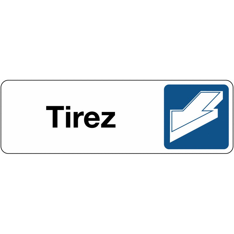 Panneau adhésif signalétique - Tirez avec pictogramme flèche