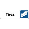 Panneau adhésif signalétique - Tirez avec pictogramme flèche
