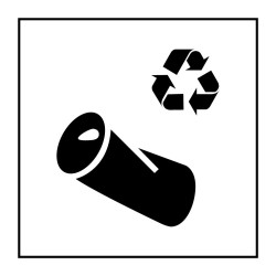 Panneau Tri Selectif - Recyclage canette - PI PF 063 - ISO 7001 - Gravoply