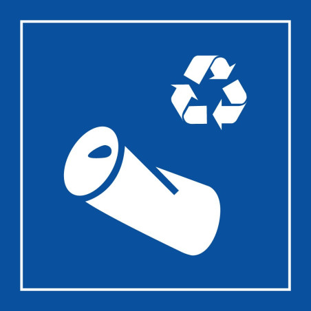 Panneau Tri Selectif - Recyclage canette - PI PF 063 - ISO 7001 - Gravoply