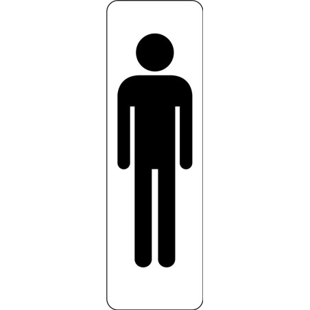 Signalétique WC homme – Panneau adhésif – Silhouette pictogramme