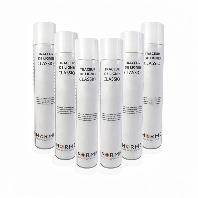 Peinture marquage au sol blanche 750 ml - Lot de 6 aérosols
