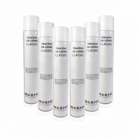 Peinture marquage au sol blanche 750 ml - Lot de 6 aérosols