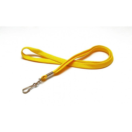 Porte-badge - cordon tube 12 mm avec mousqueton métal - polyester