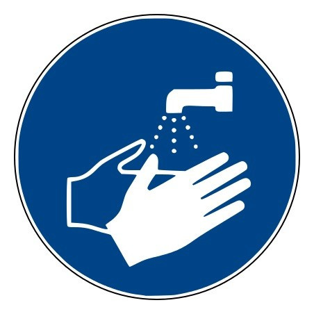 Rouleau Mini Pictogramme d'obligation 'Lavage des mains" Vinyle ⌀25