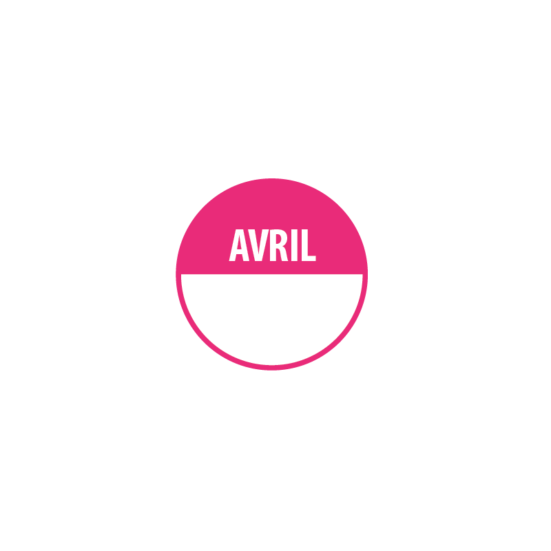 Pastilles - Avril avec zone d'écriture - 40 mm