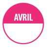 Pastilles - Avril avec zone d'écriture - 40 mm