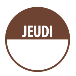 Pastilles - Jour JEUDI - 40 mm - Rouleau de 500