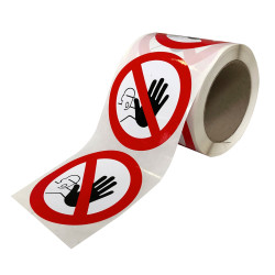 Étiquettes Interdiction - Accès interdit aux personnes non autorisées - P001 - Vinyle autocollant - Rouleau de 250