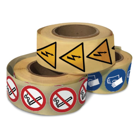 Étiquettes Interdiction - Accès interdit aux personnes non autorisées - P001 - Vinyle autocollant - Rouleau de 250