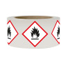 Étiquettes - Matières inflammables - SGH02 - 50 mm - Vinyle Autocollant - Rouleau de 250