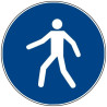 Rouleau Mini Pictogramme d'obligation 'Passage piétons obligatoire" Vinyle ⌀25