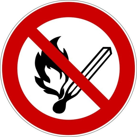 Rouleau Mini Pictogramme d'Interdiction double-face "Flammes nues interdites"