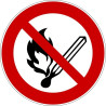 Rouleau Mini Pictogramme d'Interdiction double-face "Flammes nues interdites"
