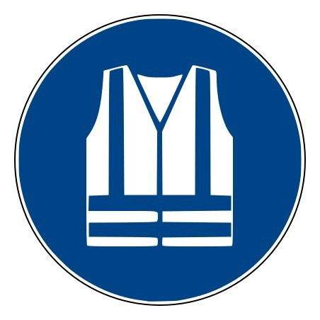 Rouleau Mini Pictogramme d'obligation "Gilet de sécurité haute visibilité"