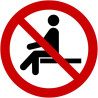 Rouleau Mini Pictogramme d'Interdiction double-face "Interdiction de s'asseoir"