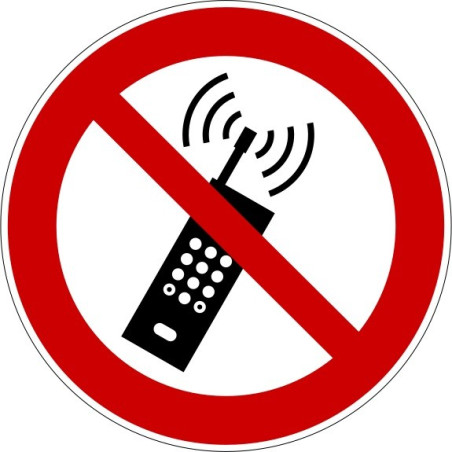 Rouleau Mini Pictogramme d'Interdiction double-face "Interdiction d'activer des téléphones mobiles"