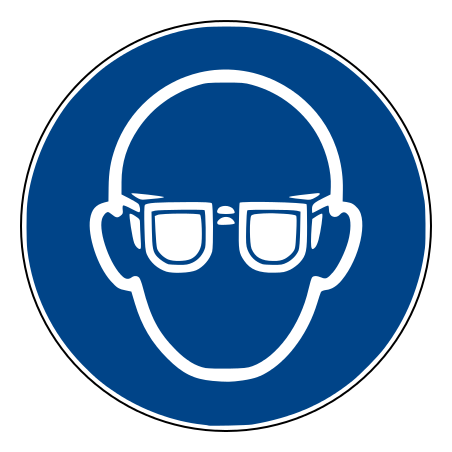 Rouleau Mini Pictogramme d'obligation 'Lunettes de protection" Vinyle ⌀25