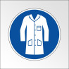 Étiquettes - Port de la Blouse Obligatoire - ISO 7010 - Vinyle - Rouleau de 250