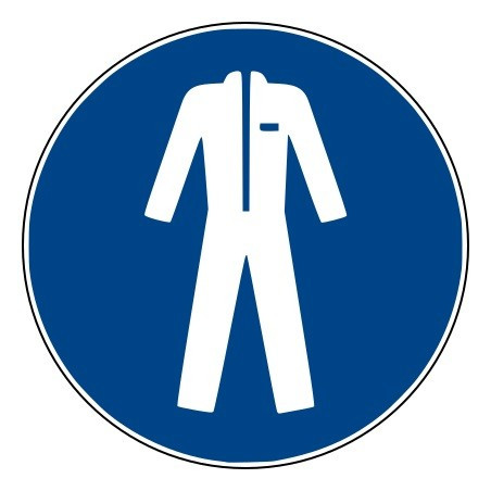 Rouleau Mini Pictogramme d'obligation 'Vêtements de protection" Vinyle ⌀25
