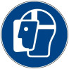 Rouleau Mini Pictogramme d'obligation 'Visière de protection" Vinyle ⌀25