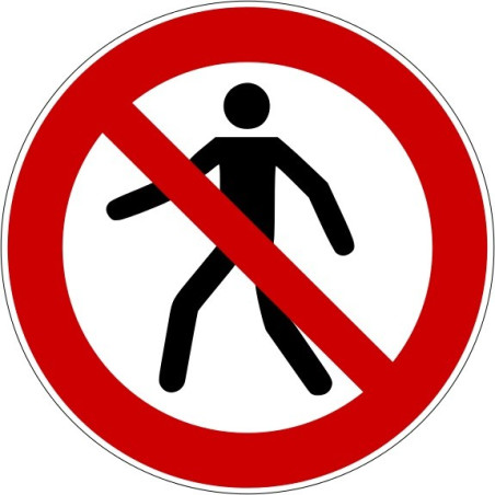 Rouleau Mini Pictogramme d'Interdiction double-face "Interdit aux piétons"