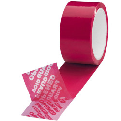 Ruban adhésif - Sécurisation antieffraction "void-fraud-opened" - 5m x 5cm - Polyester (PET)