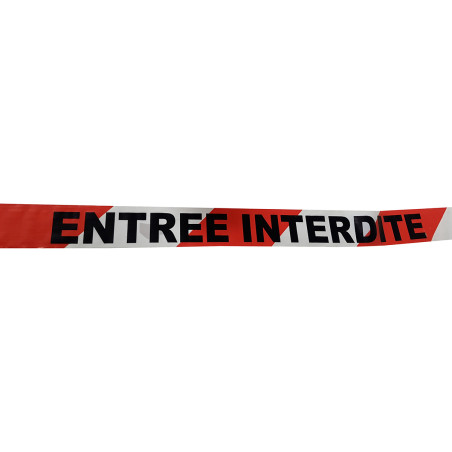 Barrière de sécurité - Ruban de chantier "Entrée interdite" NF P98-465 - 100m x 50mm - Polyéthylène